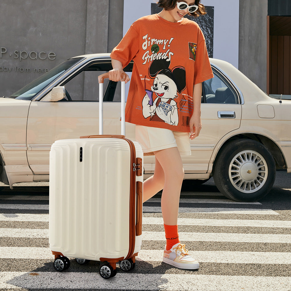 UUH 6-Piece Luggage Family Travel Set-Rose Gold