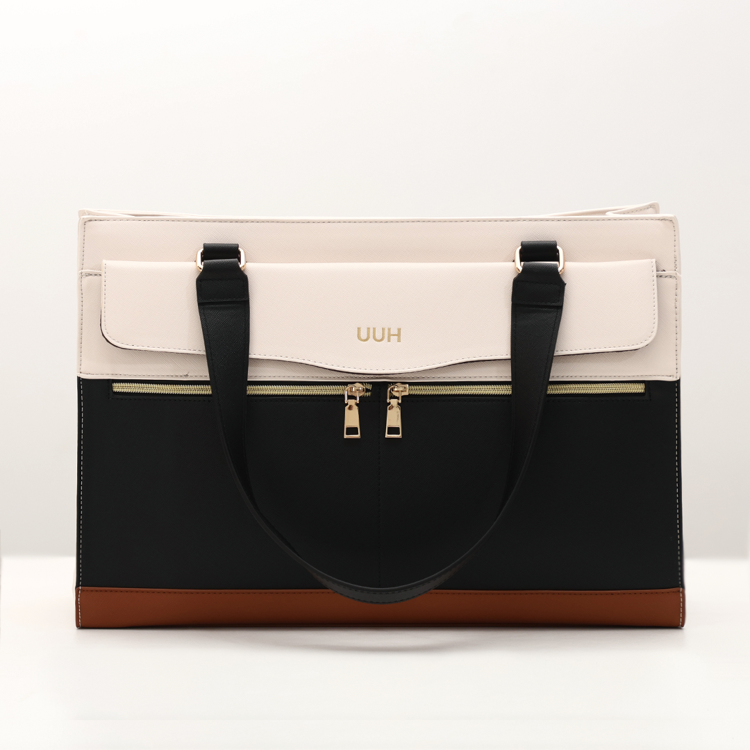 Travel Leather Tote with Pouch
