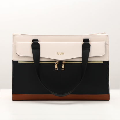Travel Leather Tote with Pouch