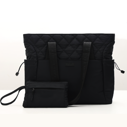 Chic Quilted Tote & Pouch Set