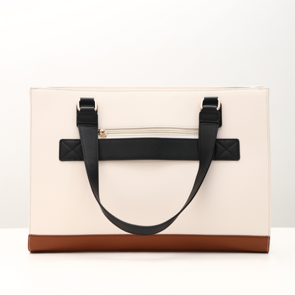 Travel Leather Tote with Pouch
