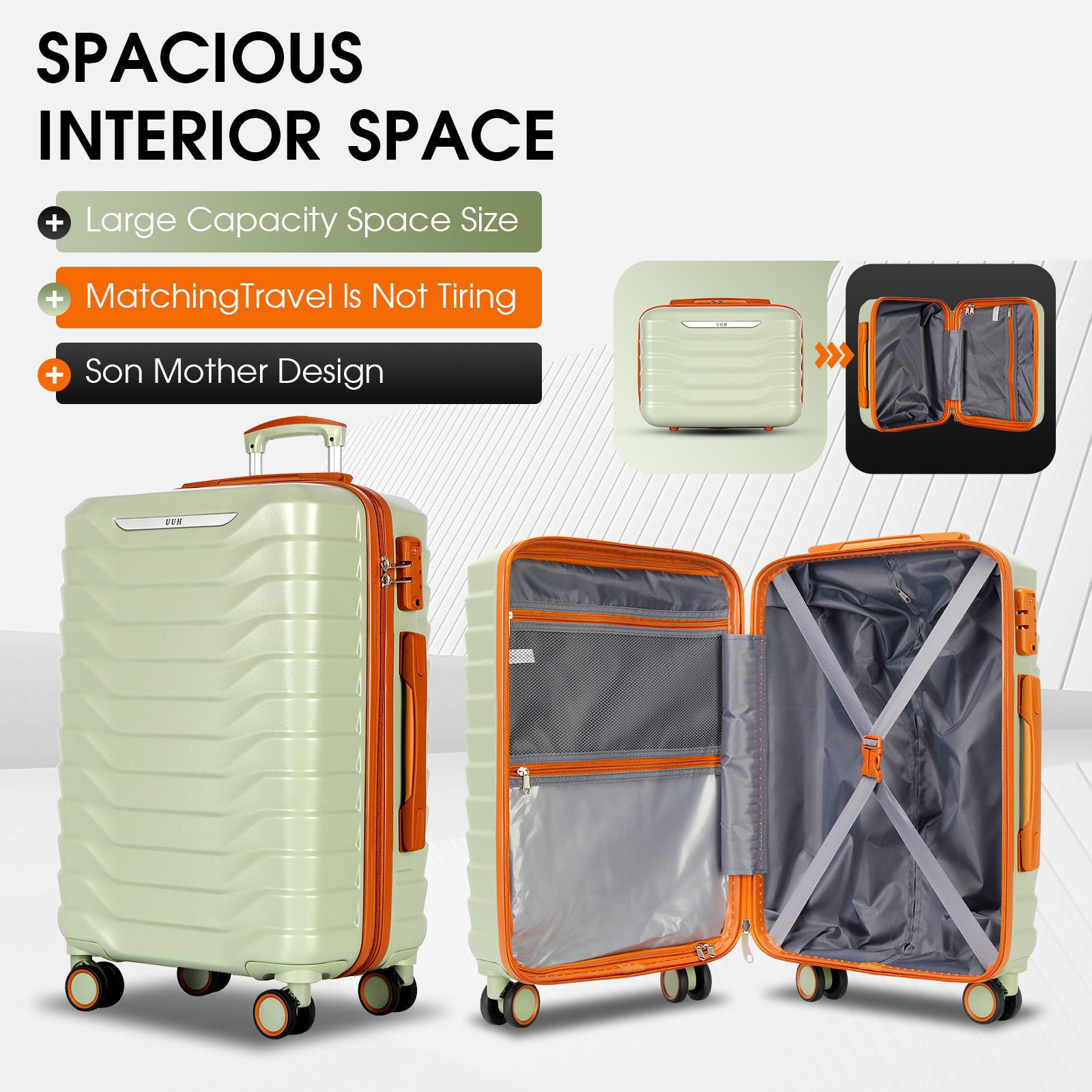 UUH 28-inch Luggage Family Travel 4-Piece Set – Buy 1 Get 3 Free (Includes 24/20/13-Inch)
