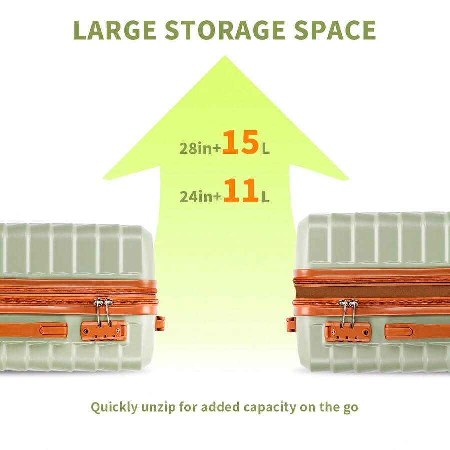 UUH 7-Piece Wavy Luggage Family Travel Set