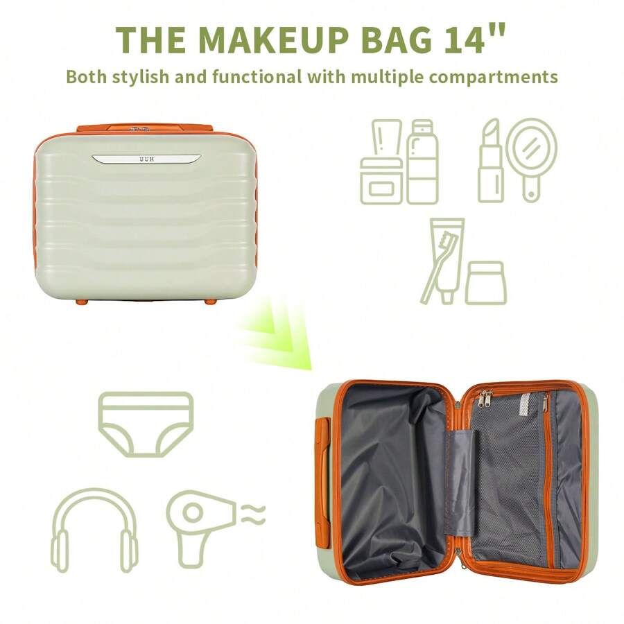 UUH 7-Piece Wavy Luggage Family Travel Set