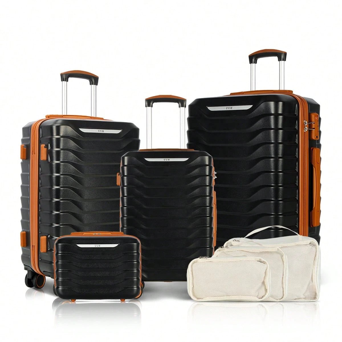 UUH 7-Piece Wavy Luggage Family Travel Set