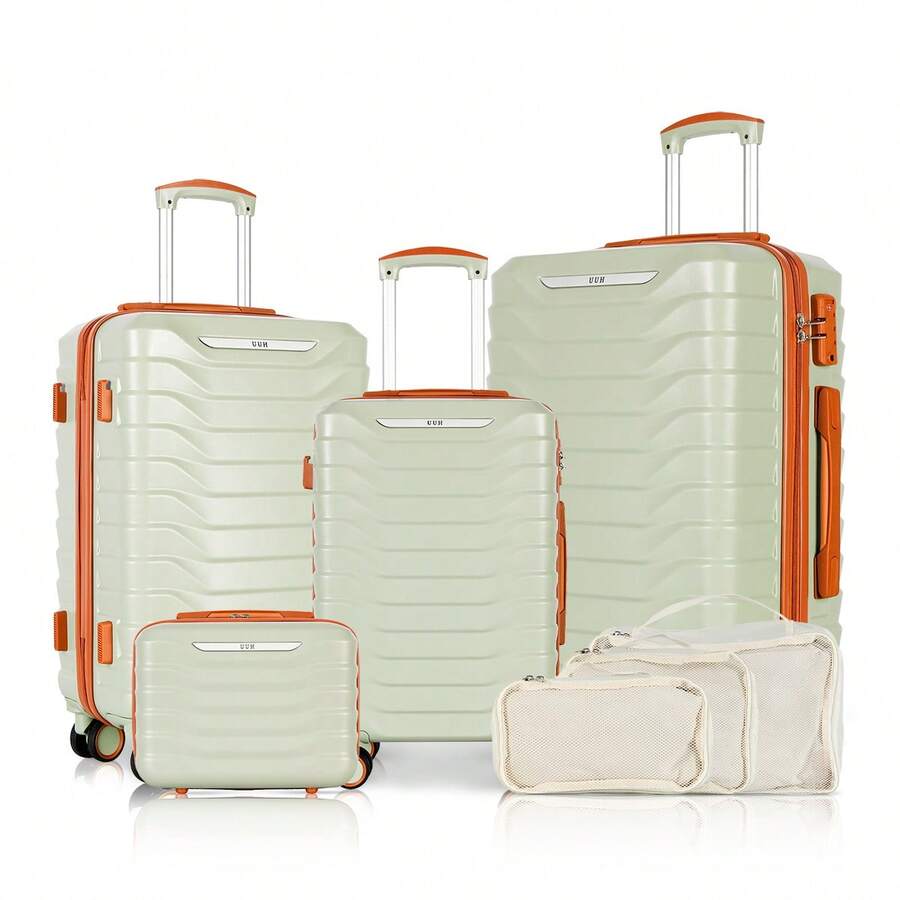 UUH 7-Piece Wavy Luggage Family Travel Set