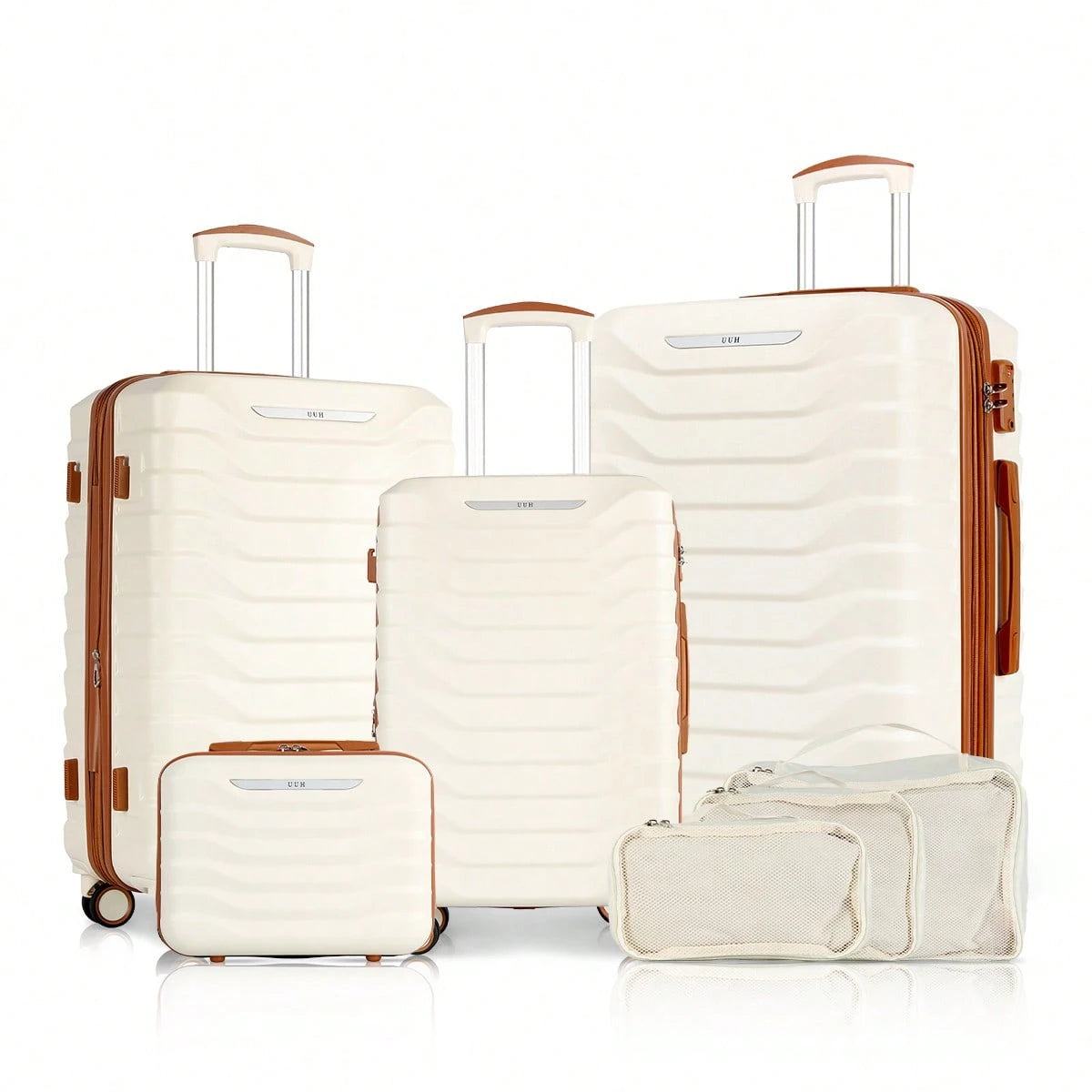 UUH 7-Piece Wavy Luggage Family Travel Set