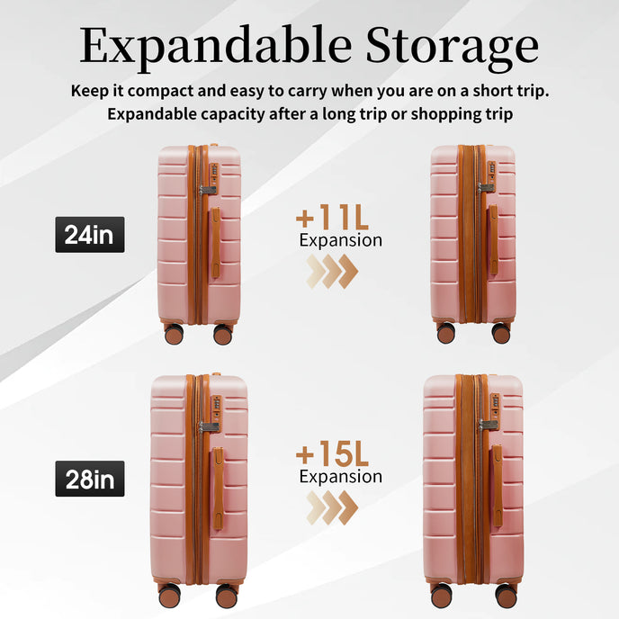 UUH 28-inch Luggage Family Travel 4-Piece Set – Buy 1 Get 3 Free (Includes 24/20/13-Inch)