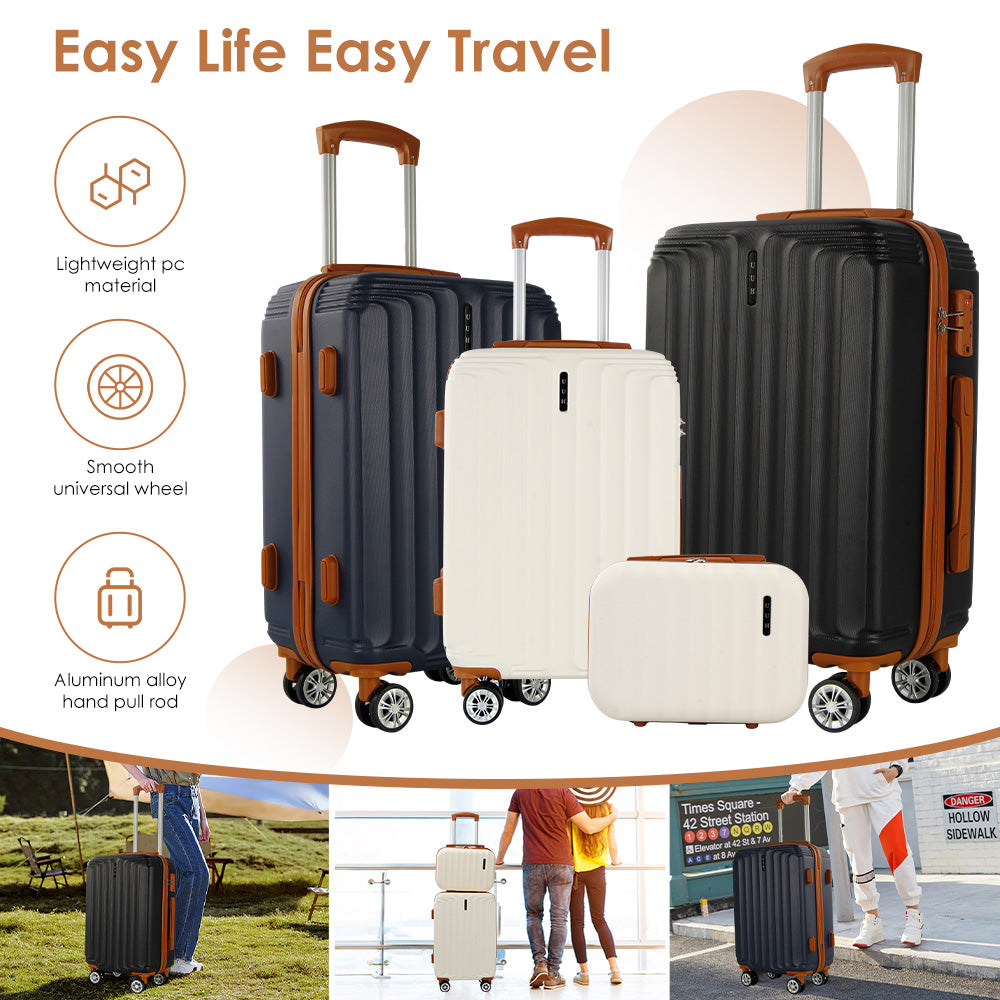 UUH 28-inch Luggage Family Travel 4-Piece Set – Buy 1 Get 3 Free (Includes 24/20/13-Inch)