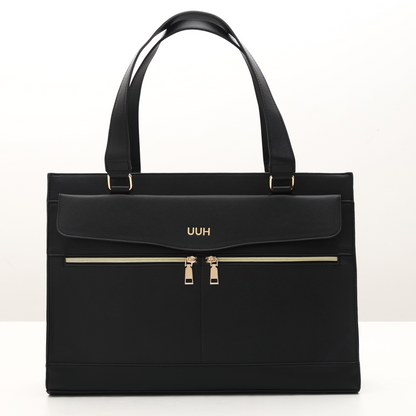 SpacioLuxe Leather Tote with Pouch