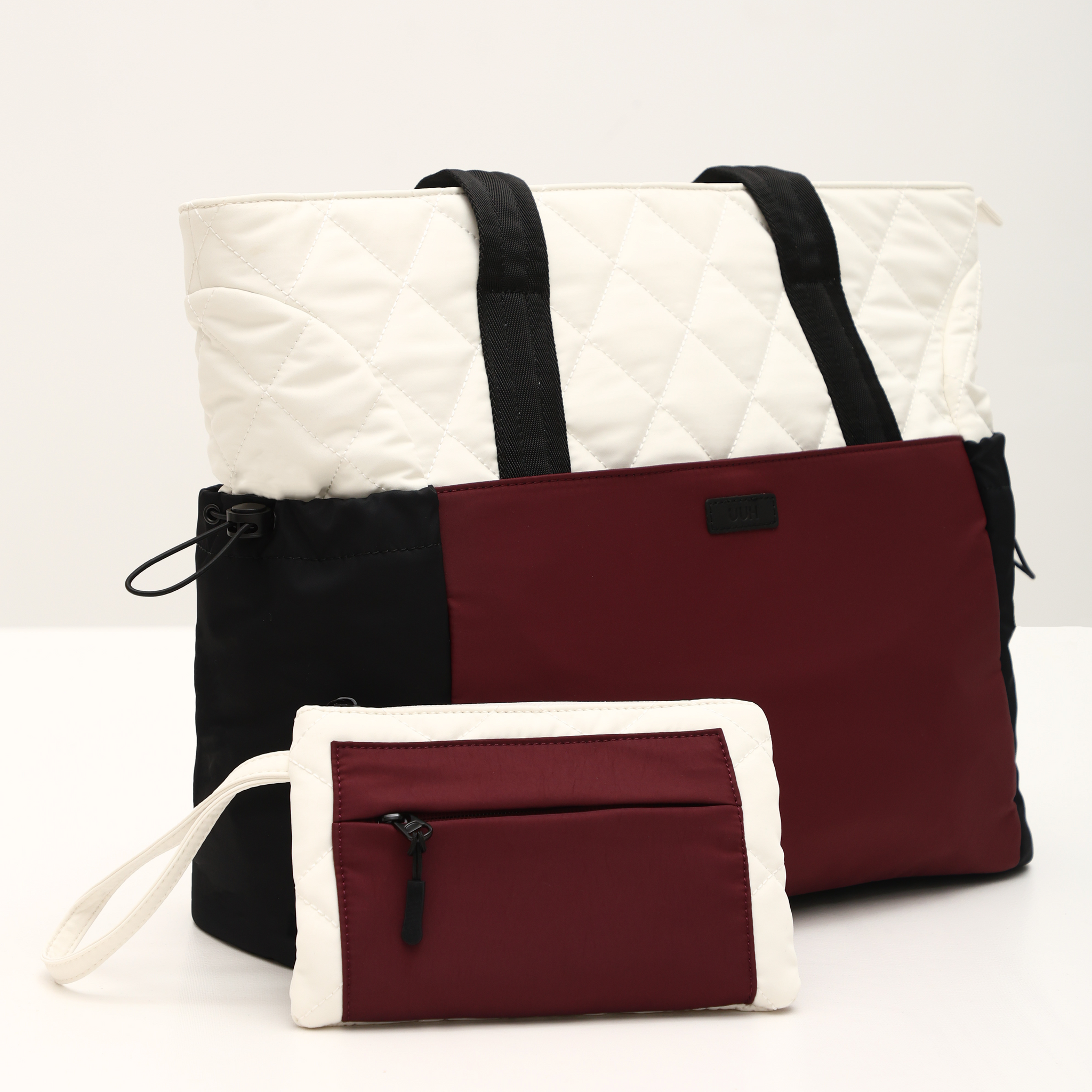 Modern Patchwork Tote with Pouch