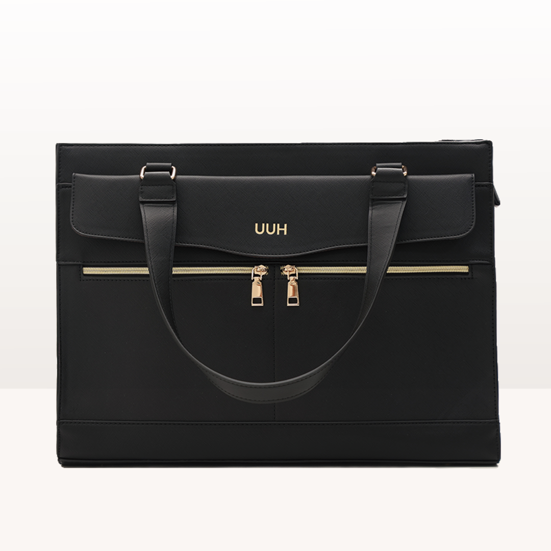 SpacioLuxe Leather Tote with Pouch