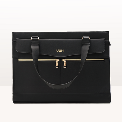 SpacioLuxe Leather Tote with Pouch