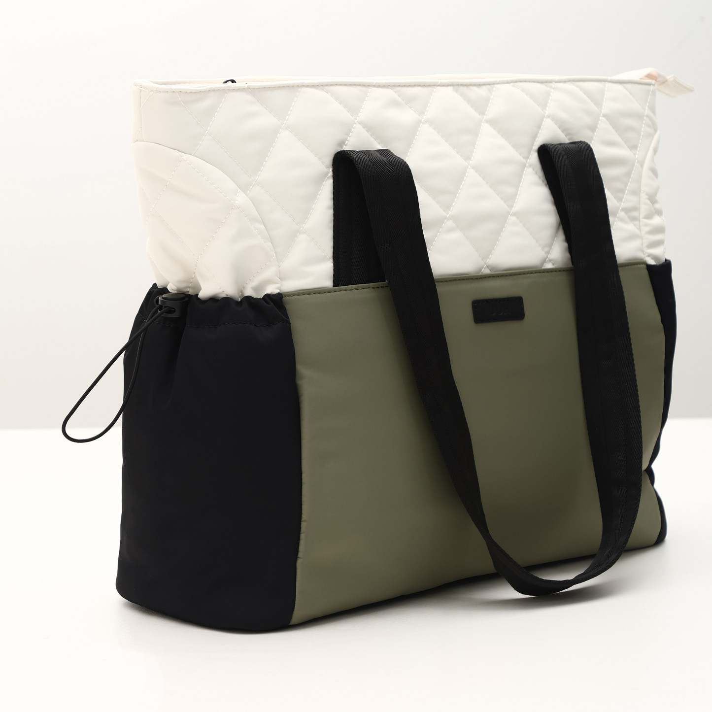 Color-Block Quilted Tote with Pouch