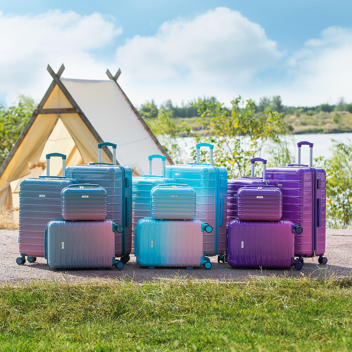 UUH 28-inch Luggage Family Travel 4-Piece Set – Buy 1 Get 3 Free (Includes 24/20/13-Inch)