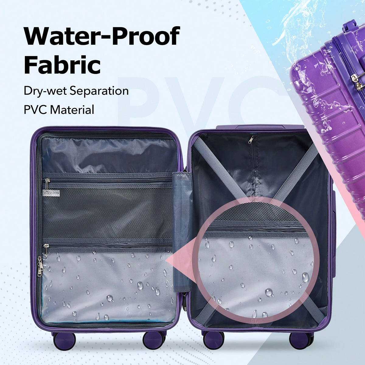 UUH 28-inch Luggage Family Travel 4-Piece Set – Buy 1 Get 3 Free (Includes 24/20/13-Inch)