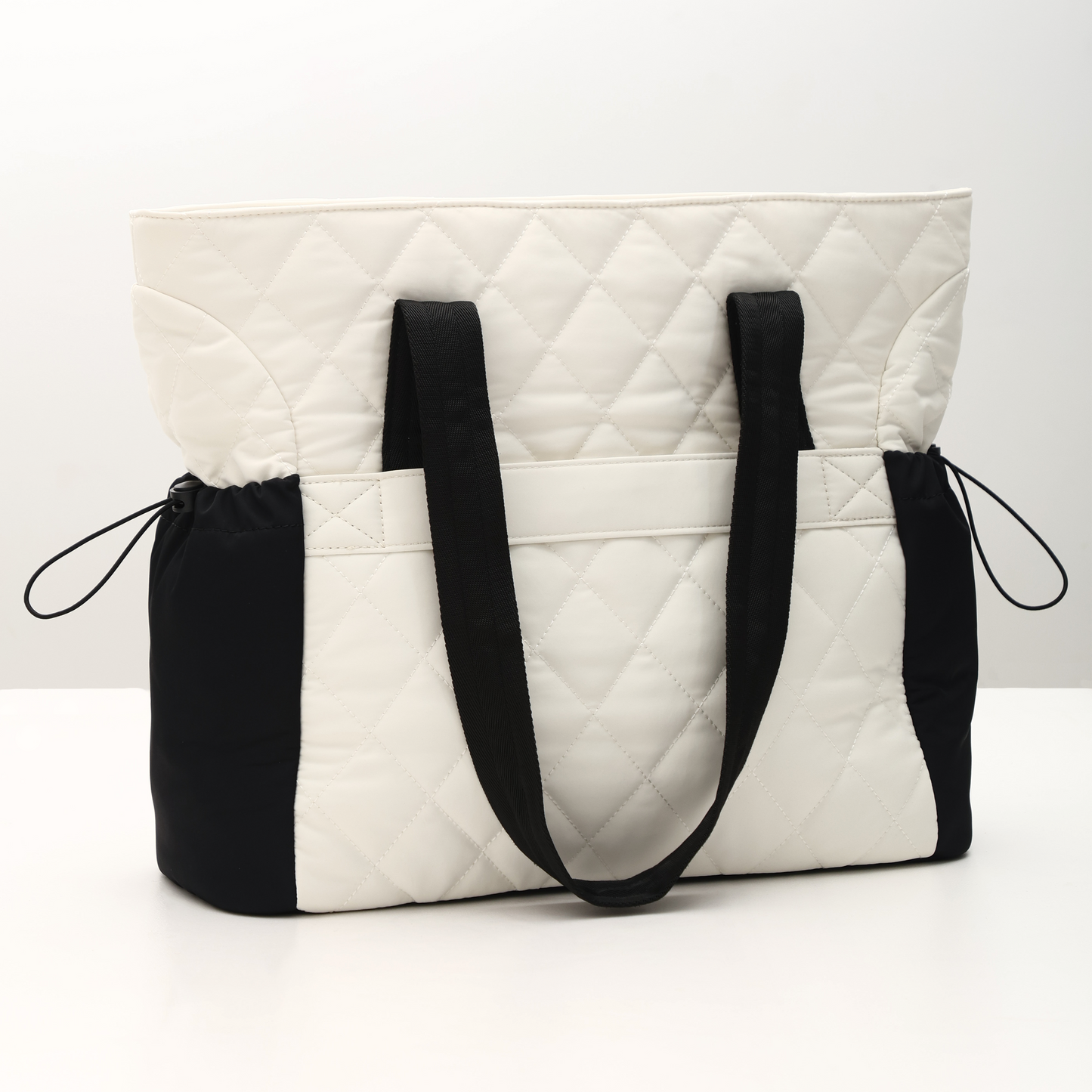 Color-Block Quilted Tote with Pouch