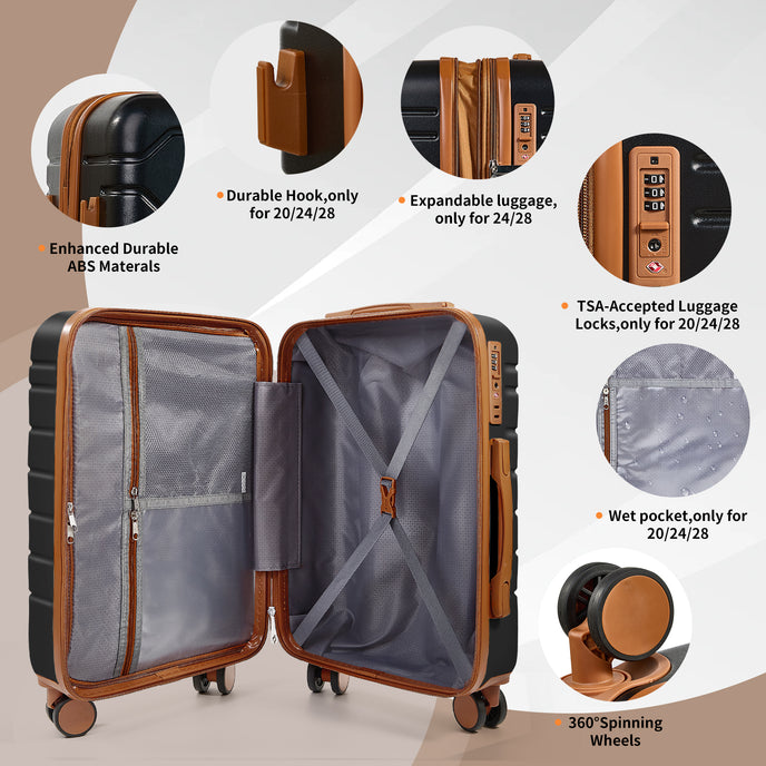 UUH 28-inch Luggage Family Travel 4-Piece Set – Buy 1 Get 3 Free (Includes 24/20/13-Inch)