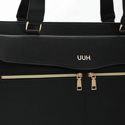 SpacioLuxe Leather Tote with Pouch
