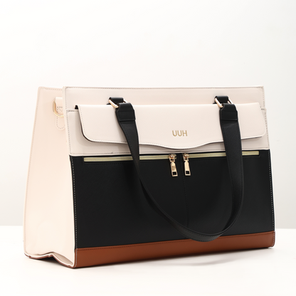 Travel Leather Tote with Pouch