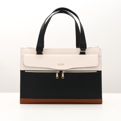 Travel Leather Tote with Pouch