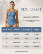 UUH Blue Halter One Piece Swimsuit for Women