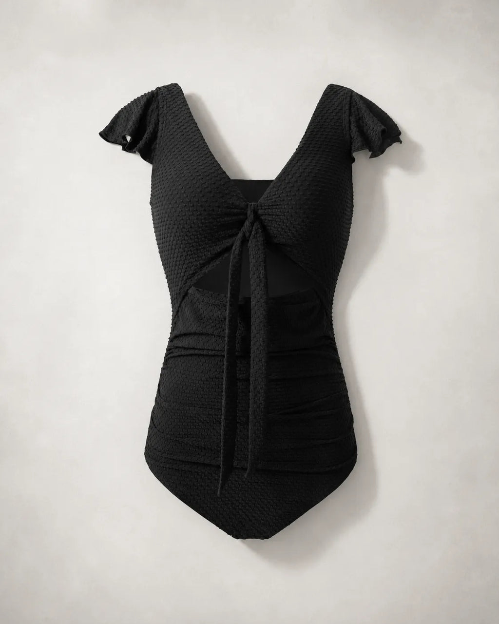 UUH Black Cutout One Piece Swimsuit