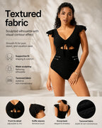 UUH Black Cutout One Piece Swimsuit