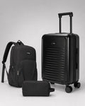 UUH 3 Piece Black Luggage Set ABS Hardshell