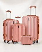 UUH 4 Piece Luggage Set Rose Gold Hardshell Suitcases