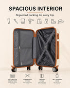 UUH 6 Piece Luggage Set White Hardshell Suitcases