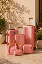 UUH 6 Piece Luggage Set Rose Gold Hardshell Suitcases