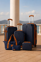 UUH 6 Piece Luggage Set Navy Blue Hardshell Suitcases