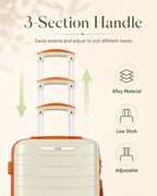 UUH 8 Piece Luggage Set Light Sage Green Hardshell Suitcases
