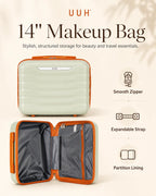 UUH 8 Piece Luggage Set Light Sage Green Hardshell Suitcases