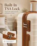UUH 8 Piece Luggage Set White Hardshell Suitcases