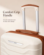 UUH 8 Piece Luggage Set White Hardshell Suitcases