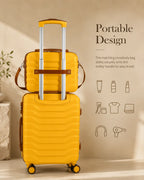 UUH 7 Piece Luggage Set Yellow Hardshell Suitcases