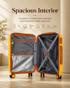UUH 7 Piece Luggage Set Yellow Hardshell Suitcases