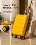 UUH 7 Piece Luggage Set Yellow Hardshell Suitcases