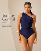 UUH Black Halter One Piece Swimsuit with Tummy Control
