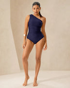 UUH Black Halter One Piece Swimsuit with Tummy Control