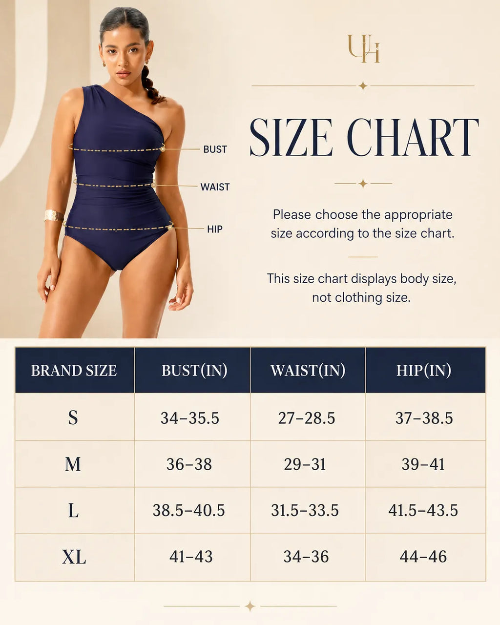 UUH Black Halter One Piece Swimsuit with Tummy Control