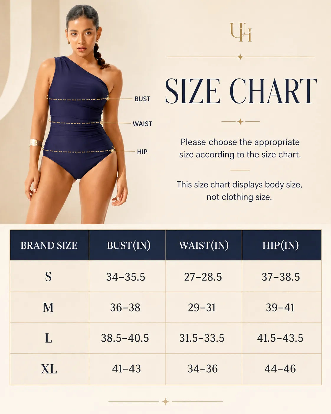 UUH Black Halter One Piece Swimsuit with Tummy Control