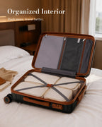 UUH 4 Piece Luggage Set Black Hardshell Suitcases