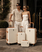 UUH 4 Piece Luggage Set White Hardshell Suitcases