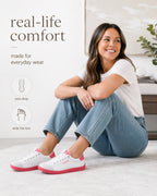 UUH Women's Wide Toe Box Barefoot Sneakers – Zero Drop PU Leather
