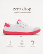UUH Women's Wide Toe Box Barefoot Sneakers – Zero Drop PU Leather