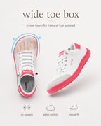 UUH Women's Wide Toe Box Barefoot Sneakers – Zero Drop PU Leather