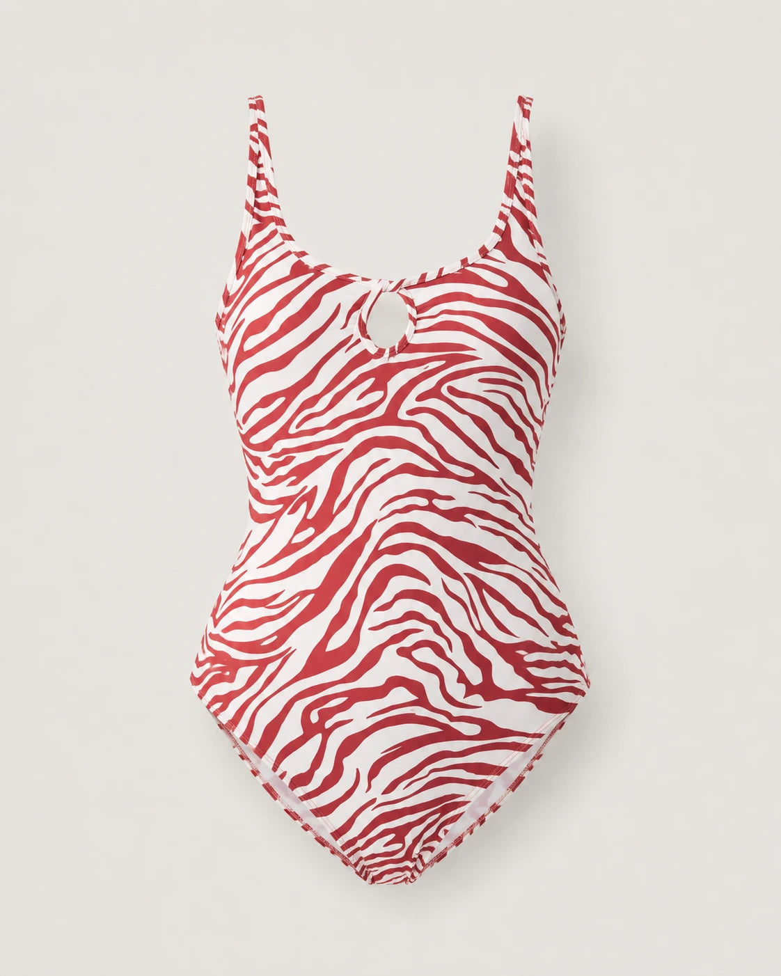 UUH Zebra Print Cutout Backless One Piece Swimsuit for Women